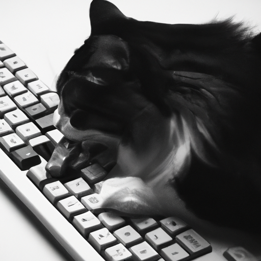 黑白相间的猫在键盘上吃鱼(9张)